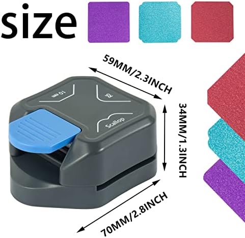 QIQQIKIN Corner Cutter 3 in 1 (R5+10MM+Scallop) Edge Rounder Punch, Paper Corner Punches for Paper Crafts, Picture Photo Clipper Laminating Scrapbook Chomper Business Card Making Junk Journal Supplies - Image 6