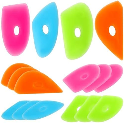 Sherr 12 Pcs Pottery Ribs Rubber Clay Tool, Charming Style, Bright Color by Sherr