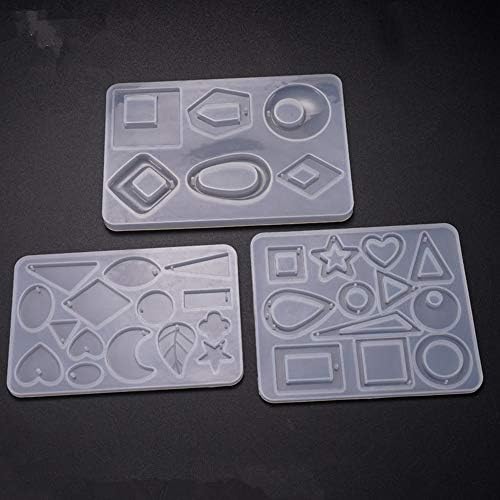 Clear UV Resin Odor Free 500g + 4 Silicone Molds for Earrings Pendants Necklaces DIY + 12 Glitter Powder Holo Sequins 12 Glassine, Resin Crafting Jewelry Making Kit - Image 4