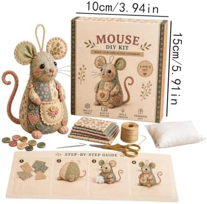 Sewing Project Kits with Fabric - Handmade Mouse Ornament - Image 5