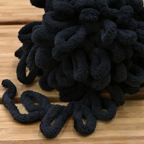 JubileeYarn Fun Finger Loops Yarn - Black - 1 Skein - Image 3