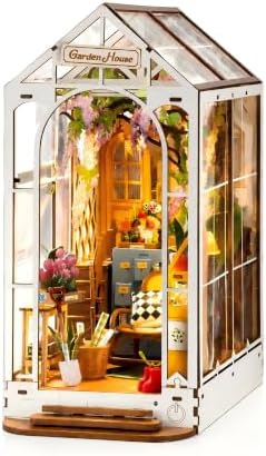 Rolife DIY Book Nook Kit Garden House, DIY Miniature Booknook Kit 3D Creative Decorative Bookend Bookshelf Insert 3D Puzzle for Adults, Halloween/Christmas Decorations/Gifts for Adults (Garden House) by Rolife