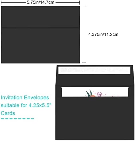 70 Packs of Invitation Envelopes, A2 Envelopes Black, Postcard Envelopes for 4.5x5.5 Cards, Envelopes for Invitations, Self Seal for Photos RSVP, Greeting Cards - Image 2
