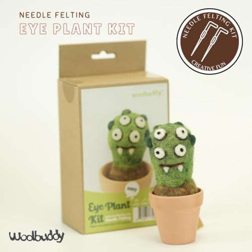 Woolbuddy Needle Felting Starter Kit (Eye Plant) for Beginners with Tool - Image 2