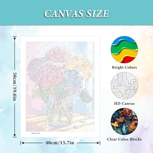 AIBOERL Paint by Numbers Kit for Adults Beginner,Flowers,12X16In - Image 5
