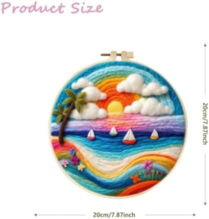 CaptainCrafts Needle Felting Kit for Adults Sunset Pattern DIY Home Decor - Image 2