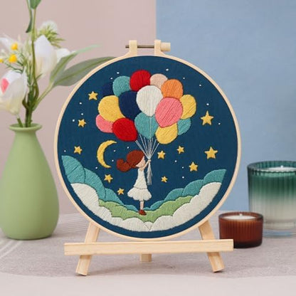 FEIYUENO 3 Sets Embroidery Starter Kits for Beginners Adults (Ballon) - Image 4