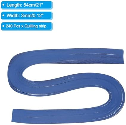 PATIKIL 240pcs Quilling Strips Paper 1/8"(3mm) 21"(54cm) Origami Paper Quilling Strip for Art DIY Hand Craft Christmas, Medium Blue - Image 2