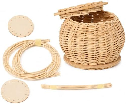 PEDDIG SHOP DIY Basket Weaving Kit with Lid – Complete Rattan Craft Set for Adults & Teens 12+, Handmade Lidded Storage Basket Making Kit with Step-by-Step Instructions by PEDDIGSHOP