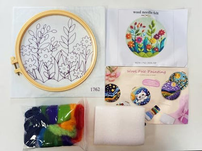 CaptainCrafts Needle Felting Kit for Adults Flowers Plants Pattern - Image 3