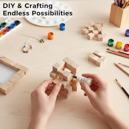 1cm Wood Blocks for Crafts, 500Pcs Unfinished Wood Cubes, Natural Pine Small Wood Square Blocks, Wooden Cubes for Arts Crafts and DIY Projects ﻿ - Image 7