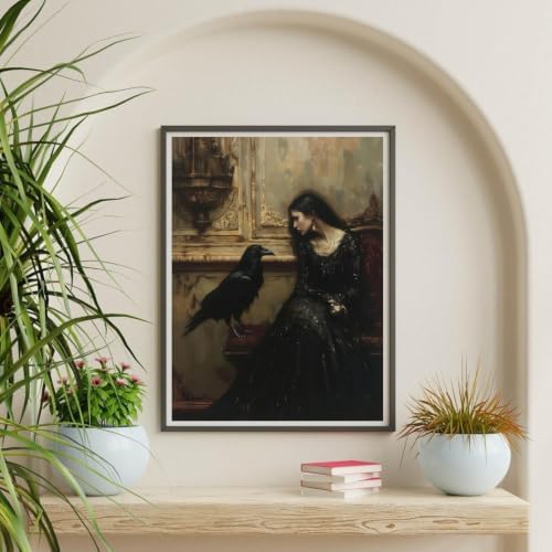 Gothic Crows Paint by Numbers Kit for Adults Framed Canvas, Frameworkless - Image 6