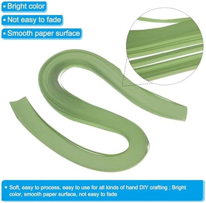 PATIKIL 600pcs Quilling Strips Paper 1/8"(3mm) 21"(54cm) Origami Paper Quilling Strip for Art DIY Hand Craft Christmas, Army Green - Image 3
