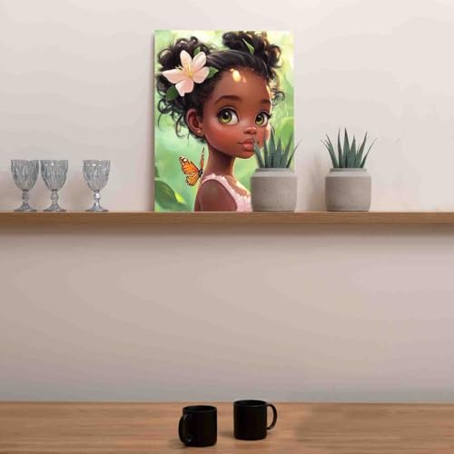DIY Paint by Numbers for Adults Cute Liitle Girl Painting Acrylic Paint African American Girl DIY Digital Oil Painting Kits Black History Canvas Wall Art Living Room Decor 16x20 Inch（DlY Frame ） - Image 4