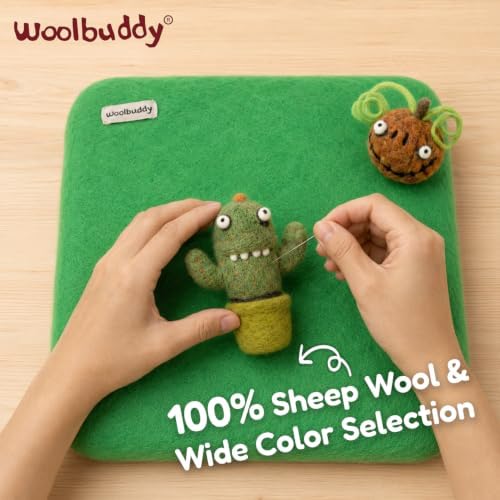 Woolbuddy Needle Felting Mat 10 x 10 x 1.5 Inch (Green), Pure Wool Felt Pad - Image 2
