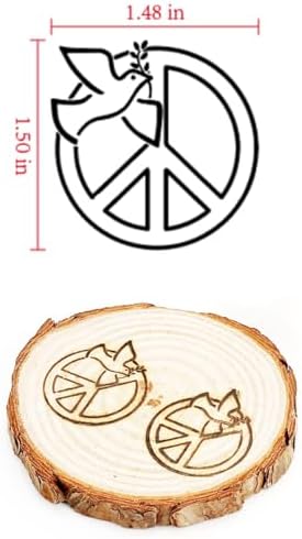 AIMOADO 1.5" Peace Sign Branding Iron, for Wood Hats Leather BBQ & Steak - Image 2