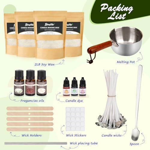 Candle Making Kit for Beginners, Soy Wax Candle Making Supplies with Natural Soy Wax, Essential Oils, Melting Pot, Candle Dye & Candle wicks ,Wick placing tube ,DIY Home Craft Gift for Adults & Women - Image 2