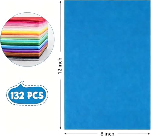 12x8 Inch 132Pcs 40 Colors Felt Sheets, DIY Craft Supplies - Image 2