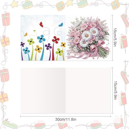 8 Packs Diamond Art Painting Greeting Card Kit Diamond Art Greeting Cards - Image 2