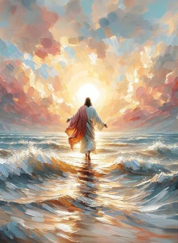 Jesus Paint by Numbers Kit for Adults Framed Canvas 12X16 in, Frameworkless by FairylandJinWenn
