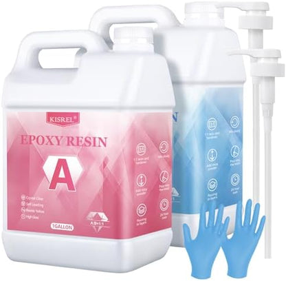 KISREL 2 Gallon Epoxy Resin Kit, No Yellowing Crystal Clear Resin for Art by KISREL