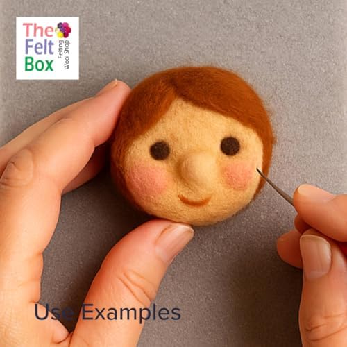 The Felt Box Needle Felting Wool – Skin Tone Shade Pack 100g / 3.5oz – Short Fiber Carded Batts for Core & Finish – DHG Processed Sheep Wool ~27 Microns – Perfect for Dolls Animals People & Crafts - Image 5