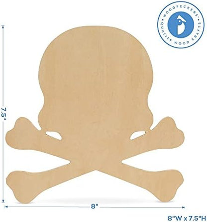 Wood Skull Cutouts 8 x 7-4/5 Inch, Pack of 6 Unfinished Wooden Cutouts for Crafting, and DIY Halloween Décor, by Woodpeckers - Image 4