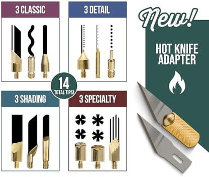 ArtSkills Wood Burning Tool Kit - Wood Burning Pen 14 Tips w/Hot Knife - Image 2