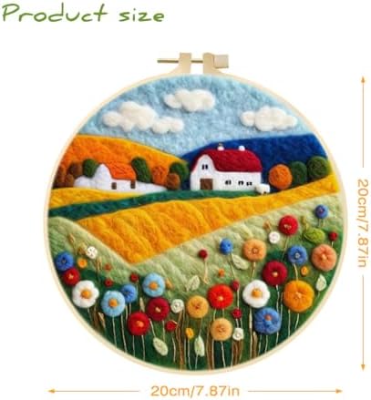 Wool Felt Painting Needle Felting Kit for Beginner Adult Flowers Landscape - Image 2