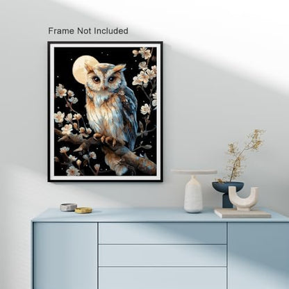 Natuyalo Paint by Numbers for Adults and Beginner, Owl and Moon Painting by Number Kits on Canvas, Animals Paint by Number Kit Funny DIY Home Wall Decor Gifts 16x20 inch - Image 3