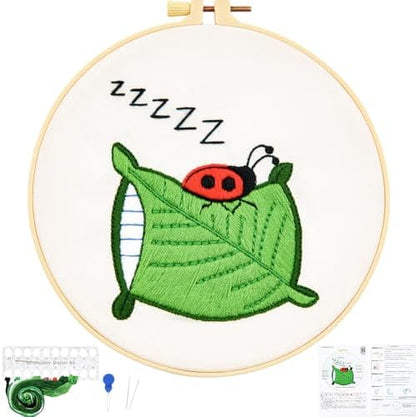 Embroidery Kits for Beginners Adults, Cute Hand Embroidery Starter Kit, Cross Stitch Kits for Beginners DIY Craft Kits for Adults Women, Entire Set of Embroidery Supplies【Full-Length Video Tutorial】 by Unknown
