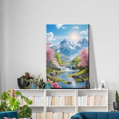 ATDMS Mountain Paint by Numbers Kits for Adult with Frame, 7.87x11.81 Inch - Image 2