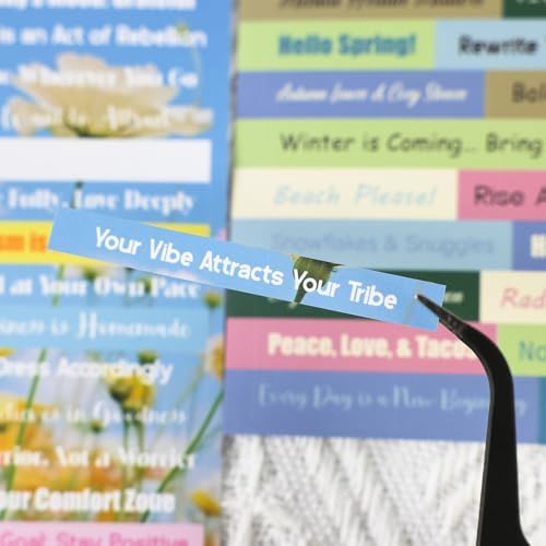 Bomichi Quote Stickers for Journaling, 48 Sheets 2800Pcs+ Word Motivational Inspirational Small Talk Stickers for Scrapbook Junk Journal Bullet Journal DIY Craft Card Making - Image 4