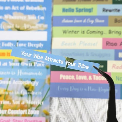 Bomichi Quote Stickers for Journaling, 48 Sheets 2800Pcs+ Word Motivational Inspirational Small Talk Stickers for Scrapbook Junk Journal Bullet Journal DIY Craft Card Making - Image 4