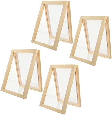 STOBOK 12 Pcs Paper Frame Paper Making Craft Mould Paper Making Mould Frame Tools for Kids Wooden Toys Kids Paper Making Frame Wood Crafts Pulp Painting Copper Formwork Student - Image 7