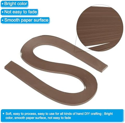 PATIKIL 120pcs Quilling Strips Paper 3/16"(5.2mm) 21"(54cm) Origami Paper Quilling Strip for Art DIY Hand Craft Christmas, Dark Coffee Color - Image 3