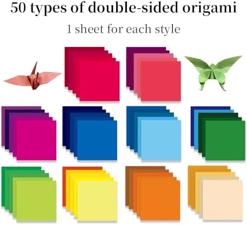 6x6" Origami Paper,50Sheets Double Sided Colored Paper,Square Craft Paper - Image 3