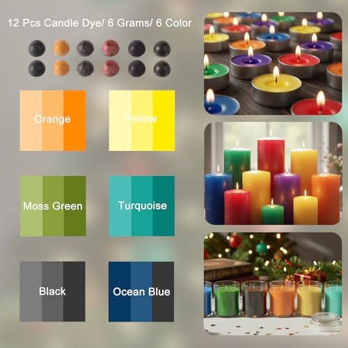 LAMORGIFT Soy Candle Making Kit with Wax Melter for Adults- Natural Soy Wax with Candle Making Supplies, 4 Jars& 4 Tins, Wax Melting Pot and More, Colored Scented Candle DIY Kit for Christmas Gift Set - Image 7
