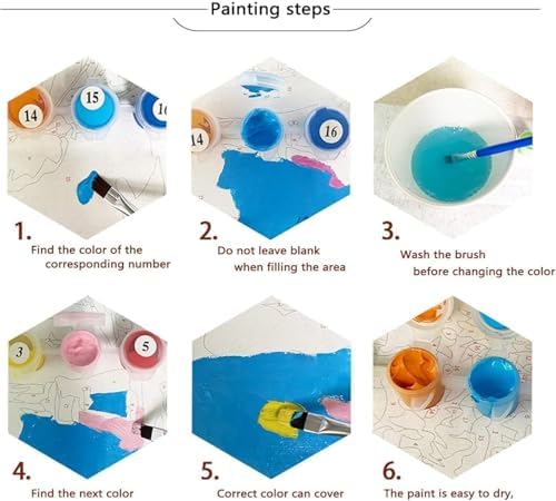 CraftBliss Dragon Paint by Number for Adults, Fantasy Animal Painting by Numbers, DIY Acrylic for Beginners Unframed, Easy Paint by Numbers Adults on Canvas for Decor 16x20inch - Image 7