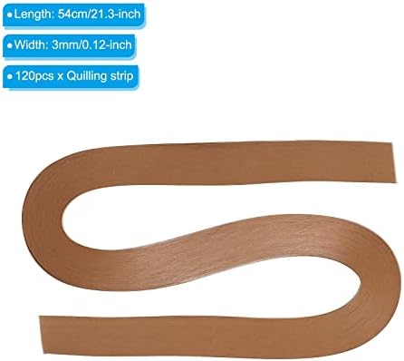 PATIKIL Quilling Strips Paper 120pcs 1/8"(3mm) 54cm Origami Paper Quilling Strip for Art DIY Hand Craft Christmas Khaki - Image 2