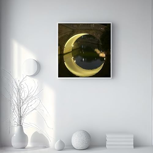 Painting by Numbers Kit for Adults Beginner,Night Bridge Moon Paint by Numbers Easy for Adults,Adult Paint by Number Kits on Canvas,Acrylic Oil Number Painting for Home Wall Decor15.7X19.7 In - Image 4