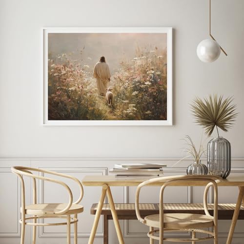 Jesus Paint by Numbers Kit for Adults Framed Canvas, with Wooden Easel - Image 2