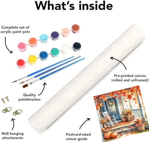 NEGEKFKX 2 Pack Fall Paint by Numbers Kit for Adults Beginner with Framed,Scarecrow Easy Adult Paint by Number Kits on Canvas DIY Painting for Beginners Art by Numbers for Home Wall Decor 10x12Inch - Image 5