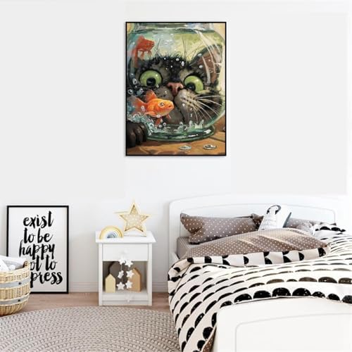 Paint by Numbers Kit for Adults,Cute Cat DIY Paint by Number 12x16 In - Image 4