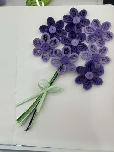 Wizardi Greeting Card Making Kit. Lilac Flowers DIY Quilling Kit F07M3-5-FL1 - Image 3