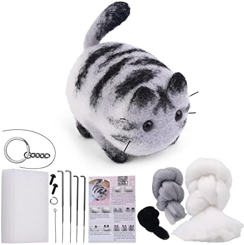 QMNNMA Needle Felting Starter Kit, Maine Coon Needle Felting Set by Qmnnma