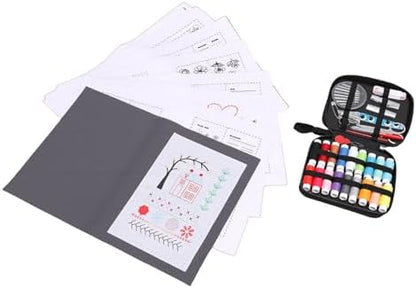 VINGVO Complete DIY Embroidery Stitch Book Kit, Sewing Tools Set with Illustrated Tutorial, Embroidery Kit DIY Sewing Books, Ideal for Beginners & Craft Lovers - Image 2
