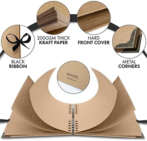 Scrapbook Album, 36 Pages, 7 x 7 Inch, Brown Photo Album, Scrap Book - Image 3