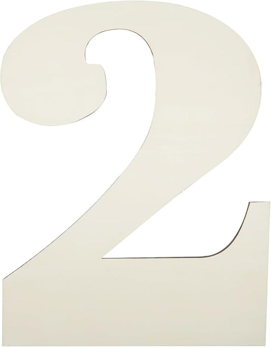 12 Inch Large Unfinished Wood Number, Paintable Unfinished Blank Wooden Numbers Board Unfinished Wood Slices for Birthday Wedding Graduate Party Wall Hang Decor - 2