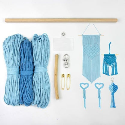 BUFANTL DIY Macrame Heart Kit for Beginners, 5-Piece Starter Set with 2 Wall Hangings, 1 Keychain & 2 Napkin Rings, Boho Weaving Craft Kit for Adults. by Unknown